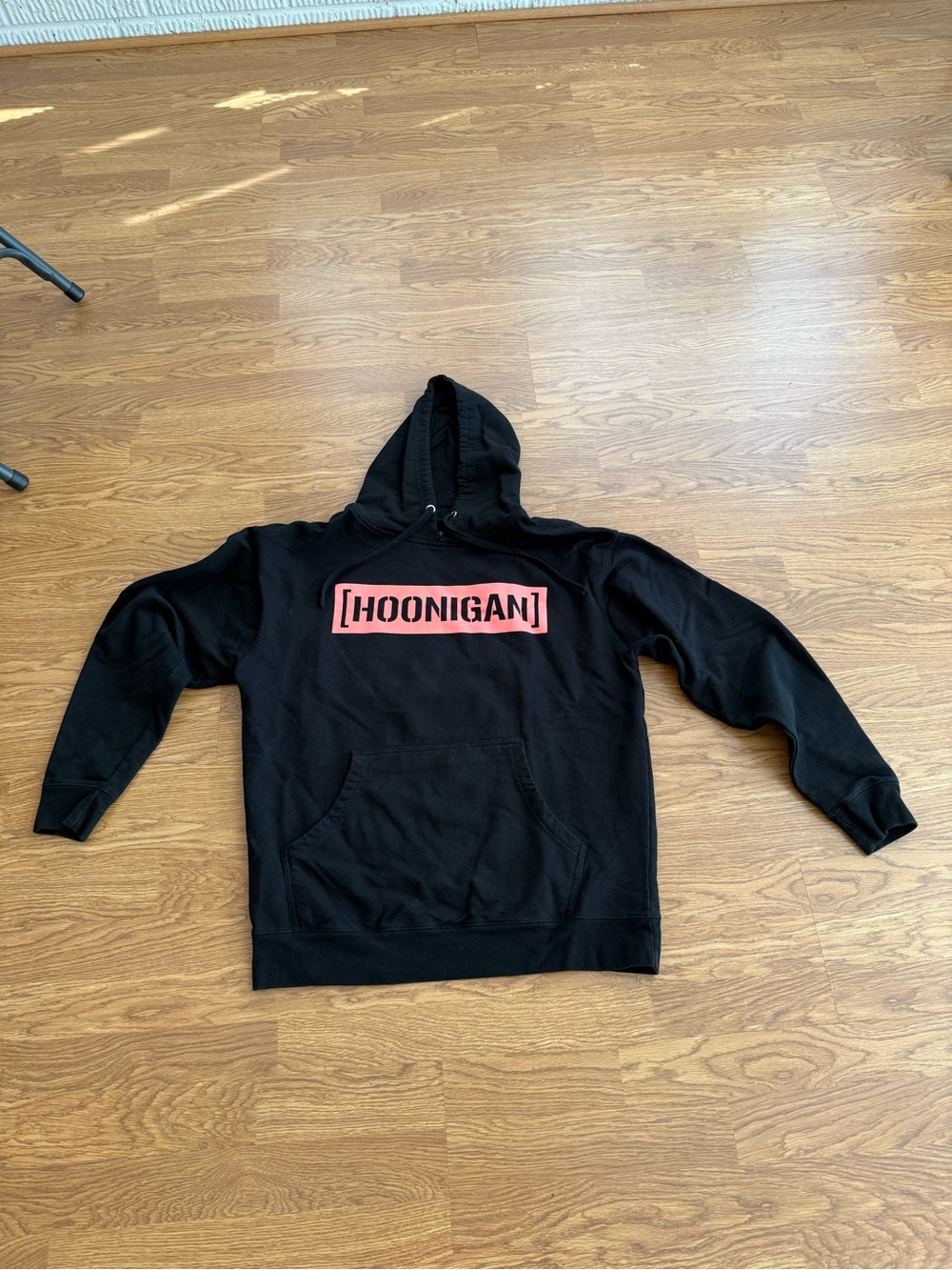 Hoonigan Black Hoodie with Pink Logo - Men's Pullover